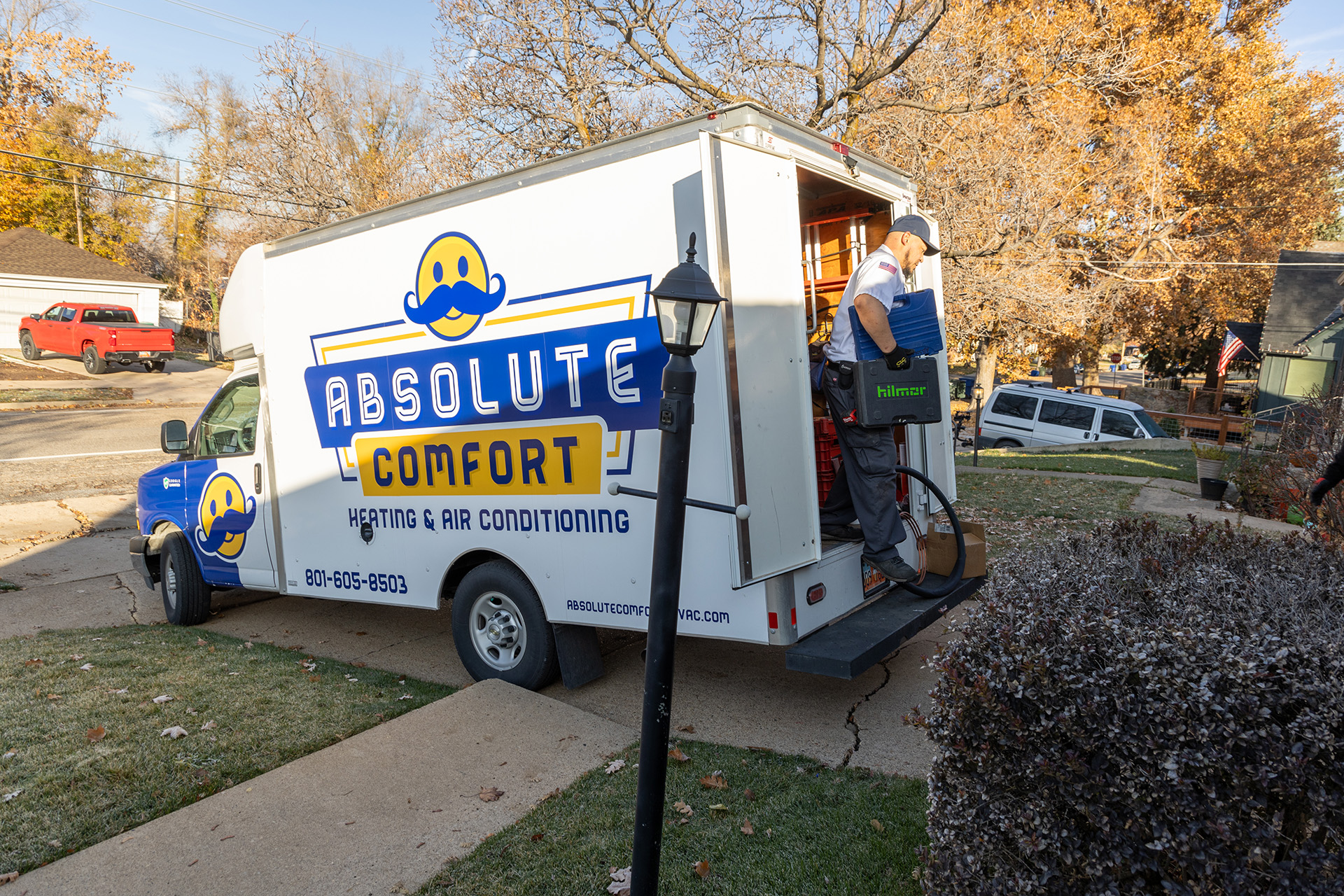 Heat pump repair technicians off load equipment for Ogden project Heat pump repair technicians off load equipment for Ogden project